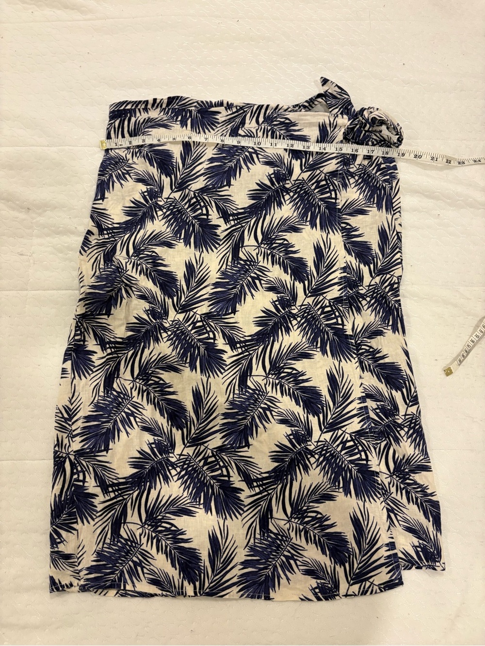 Panama Jack Navy Palm-Print Asymmetrical Skirt - Picture 3 of 4